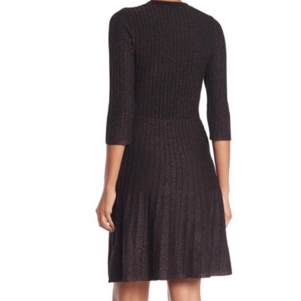 NANETTE LEPORE Fit & Flare Shimmer Lurex Thread Knit Mini Dress Size XL * ND15 - Picture 5 of 6